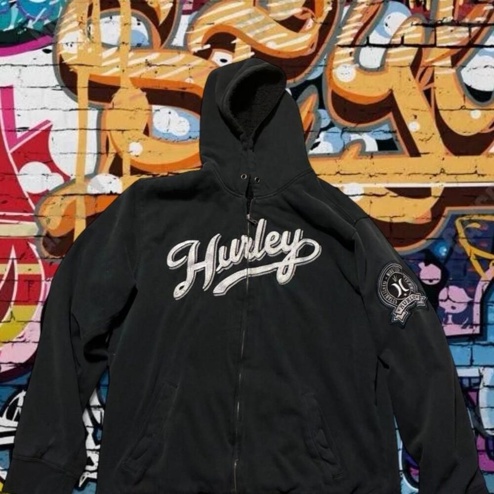 Hurley Men's Black and Navy Hoodie